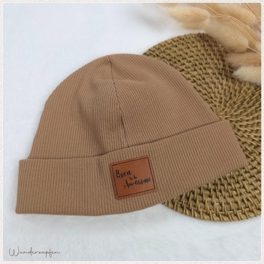 Mütze Feinripp *Taupe* - Wunderzapfen -