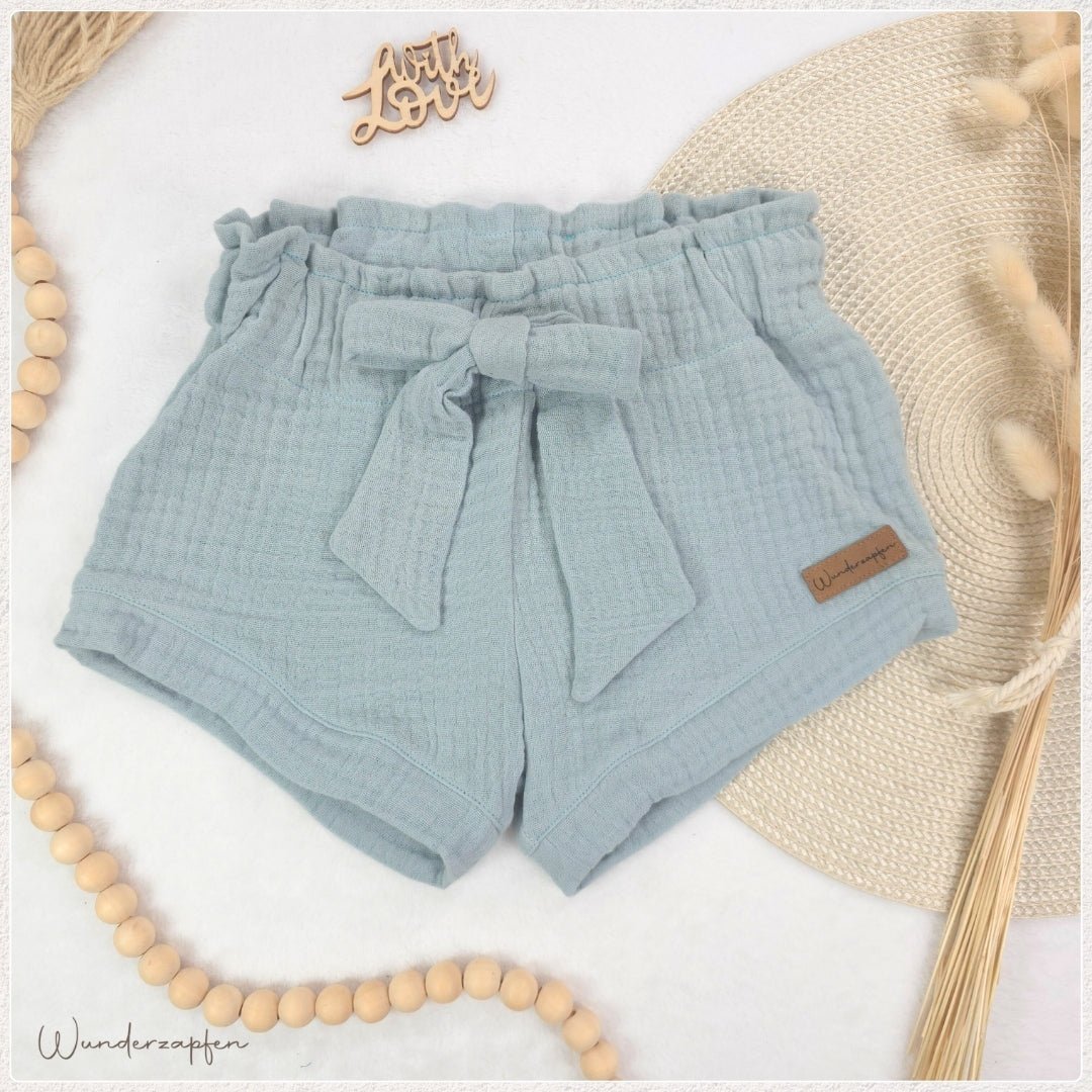 Musselin - Shorts *Hellblau* - Wunderzapfen -