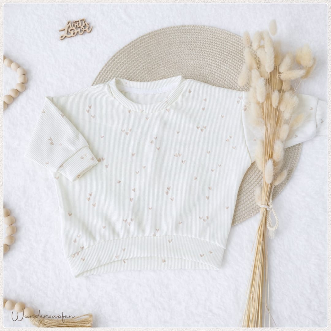 Oversized Sweater *Herz hell* - Wunderzapfen -