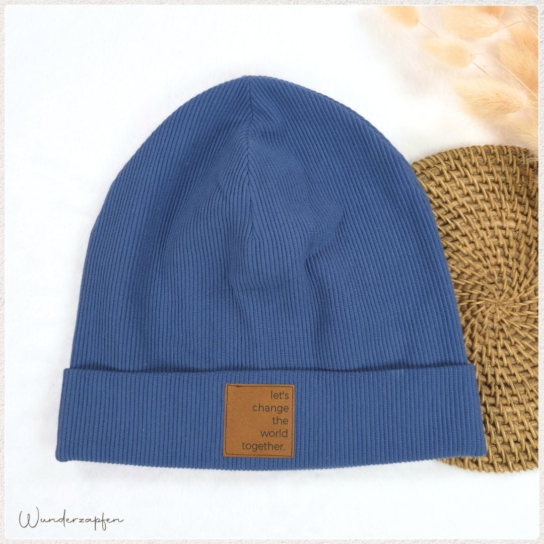 Beanie Ribjersey für KU 54 - 57cm - Wunderzapfen -