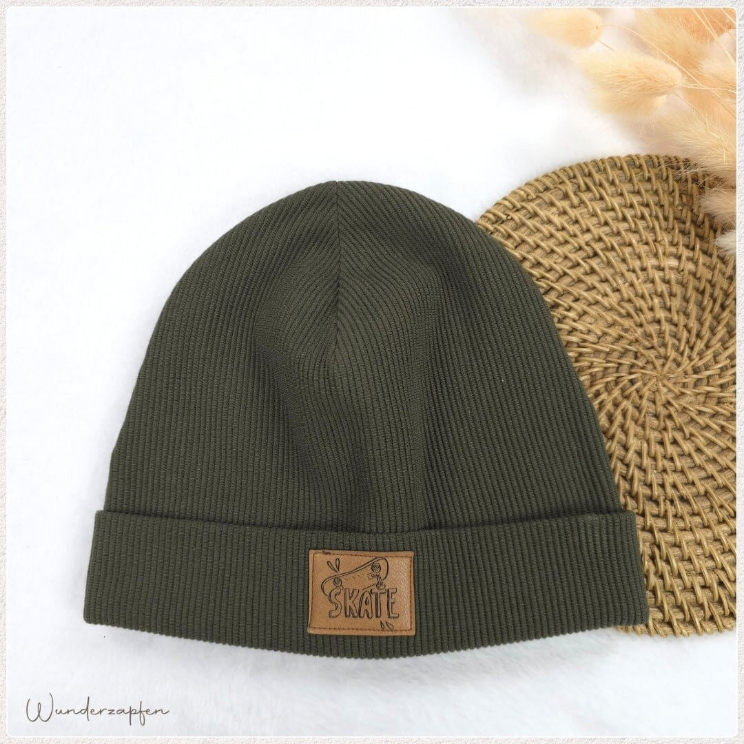 Beanie Ribjersey für KU 46 - 49cm - Wunderzapfen -
