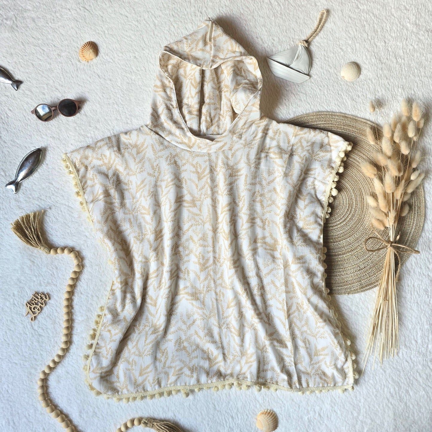 Badeponcho *Zweiglein* Gr. 74/80 - Wunderzapfen -