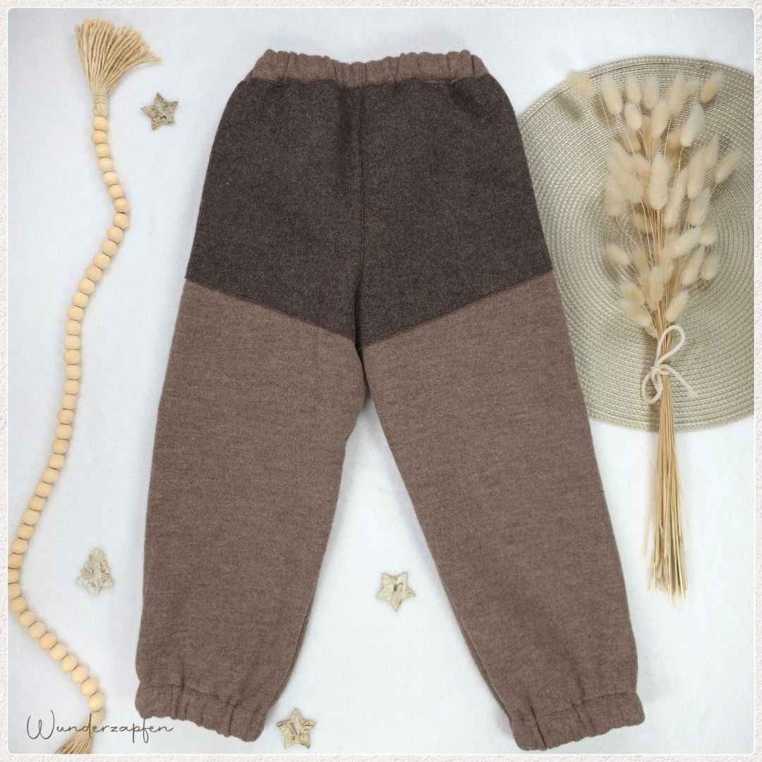Hose Merino - Wollwalk *Taupe & Greige* - Wunderzapfen -
