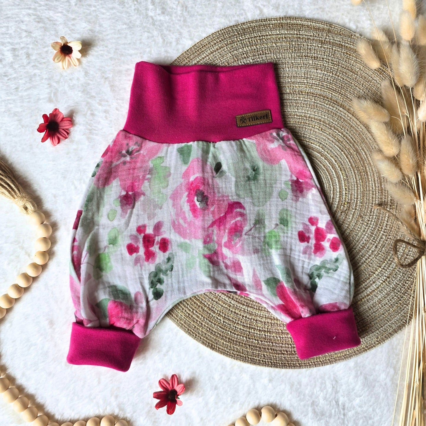 Musselin - Pumphose *Blumen* - Wunderzapfen -