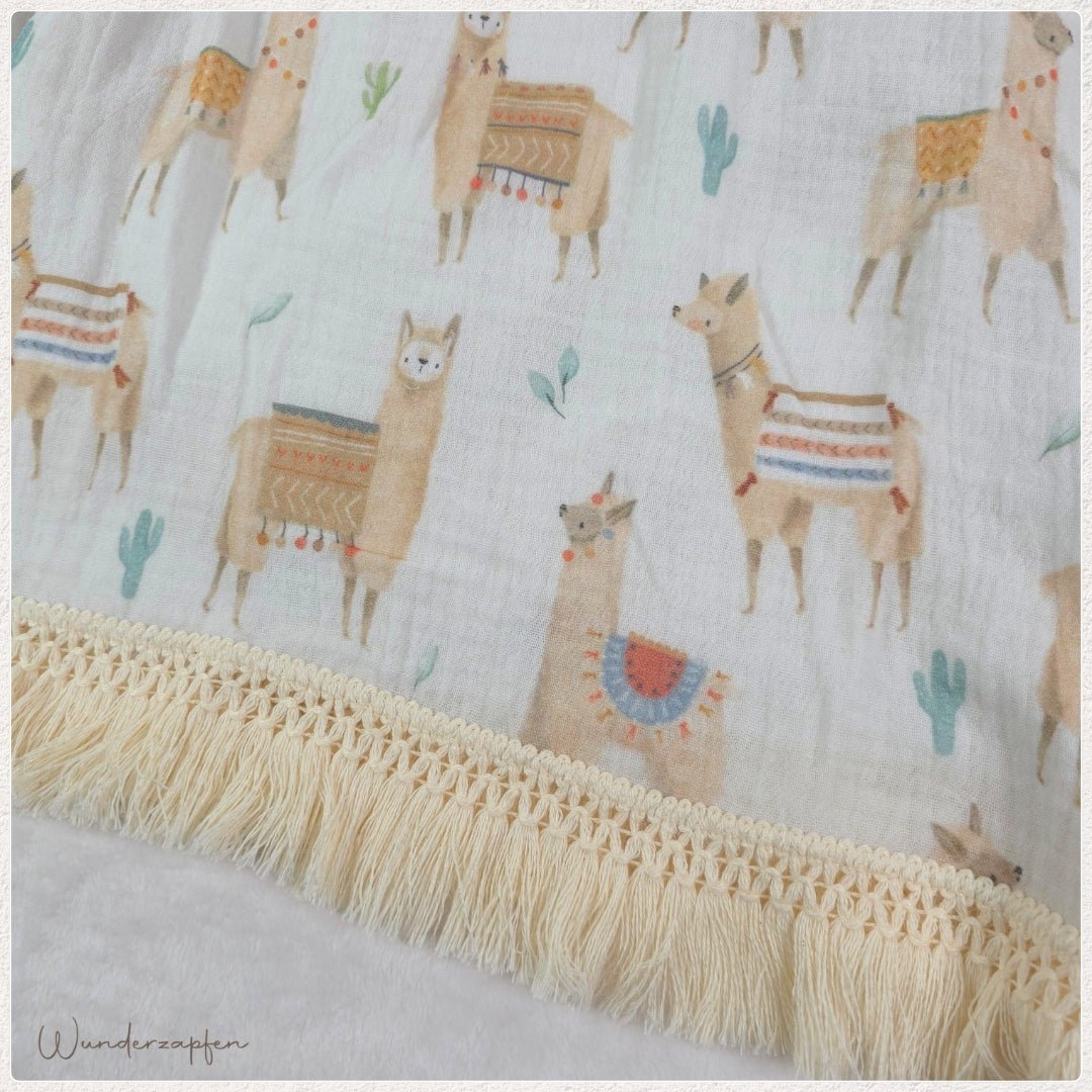 Badeponcho *Lama* mit Fransenborte - Wunderzapfen -