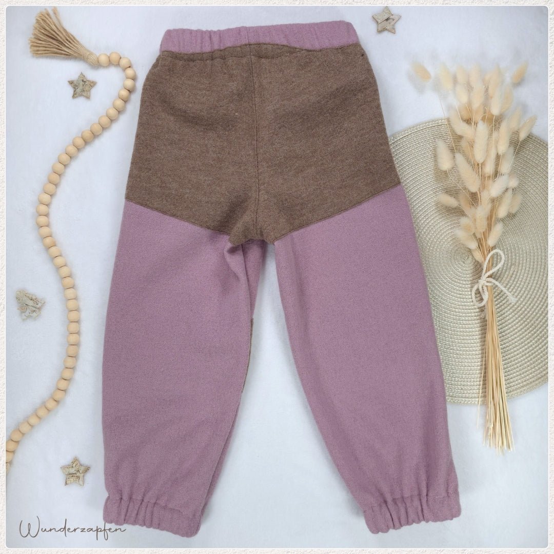 Hose Merino - Wollwalk *Rosa & Taupe* - Wunderzapfen -