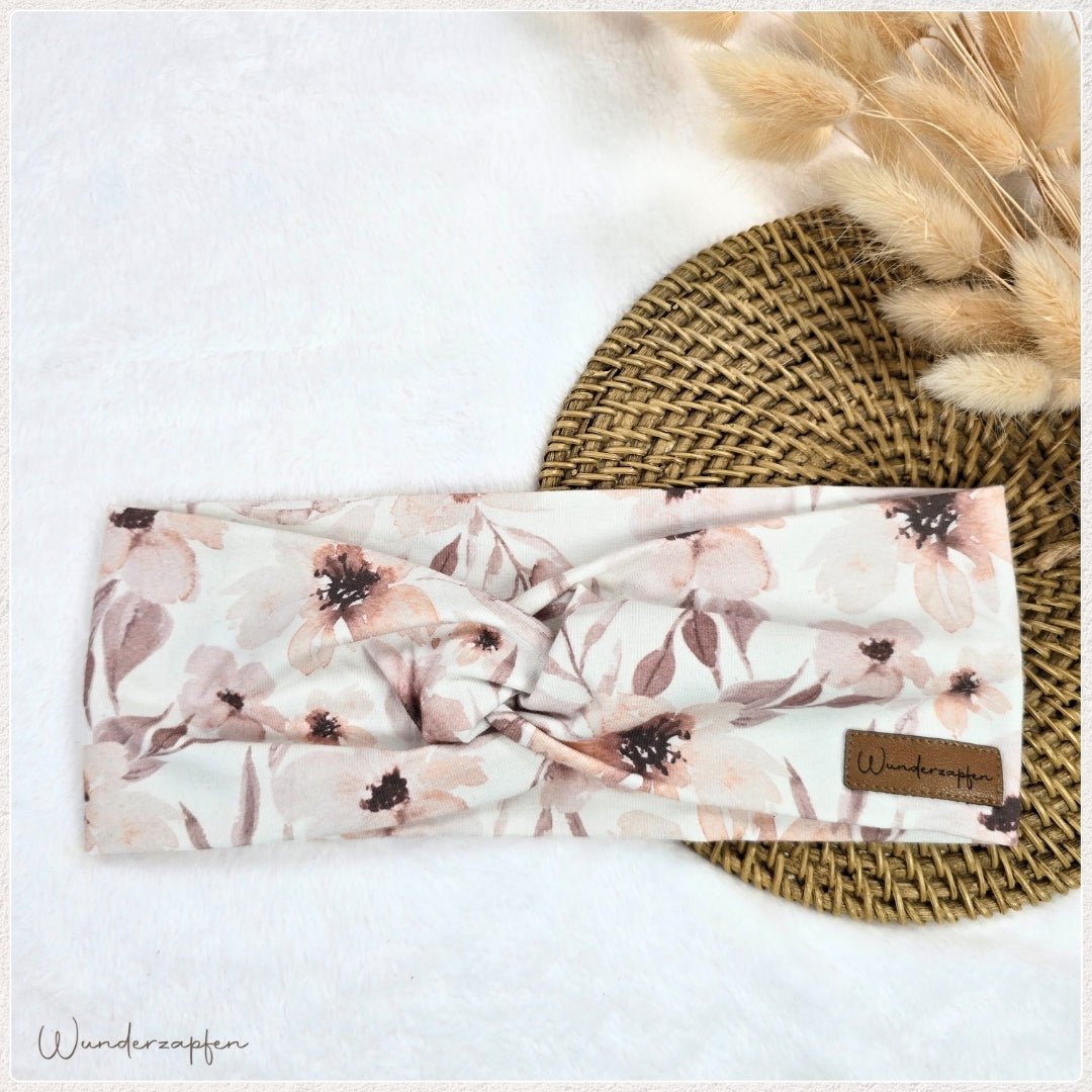 Knotenstirnband *Blüten* für KU 54 - 55cm - Wunderzapfen -