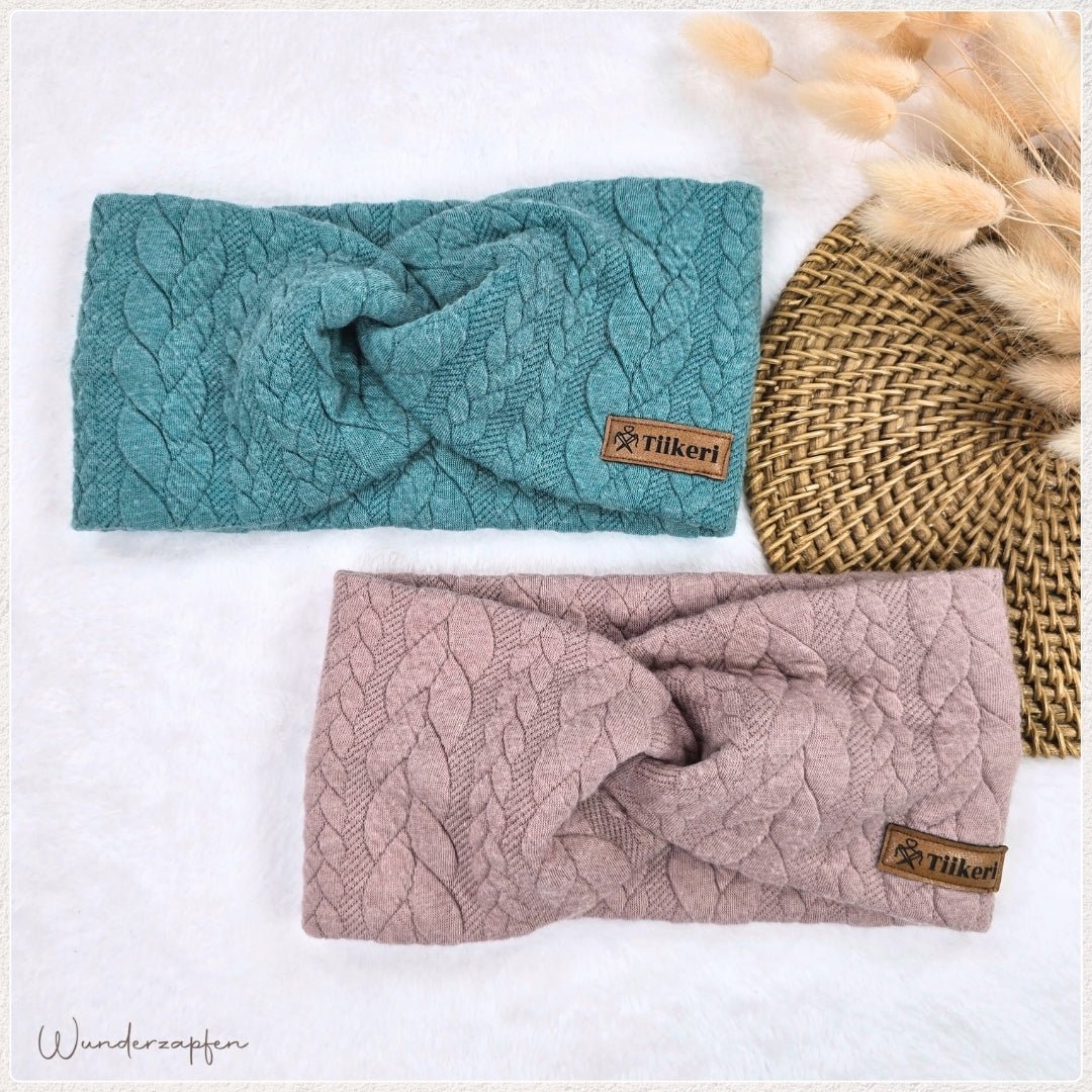 Knotenstirnband *Strickmuster* KU 51 - 52cm - Wunderzapfen -