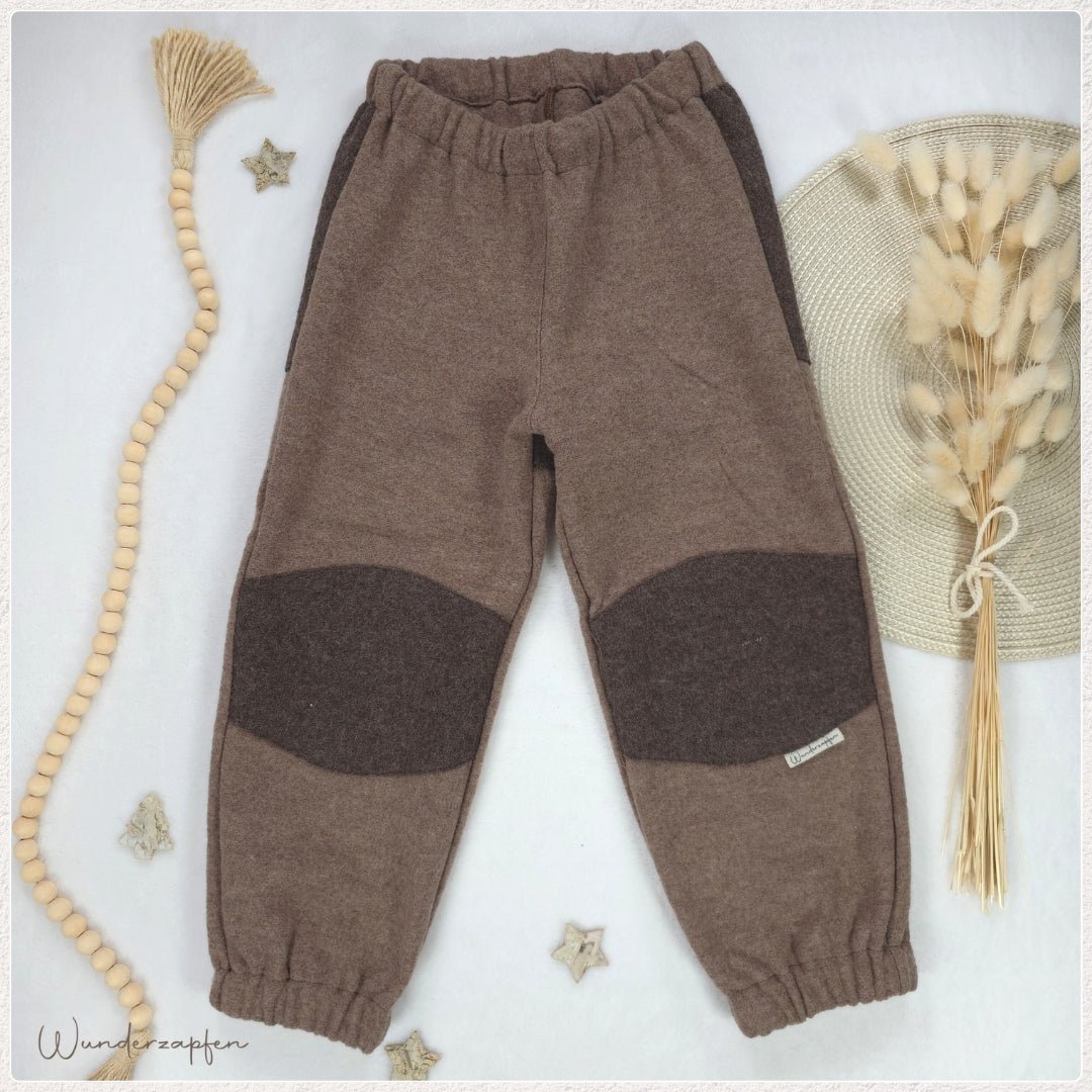Hose Merino - Wollwalk *Taupe & Greige* - Wunderzapfen -