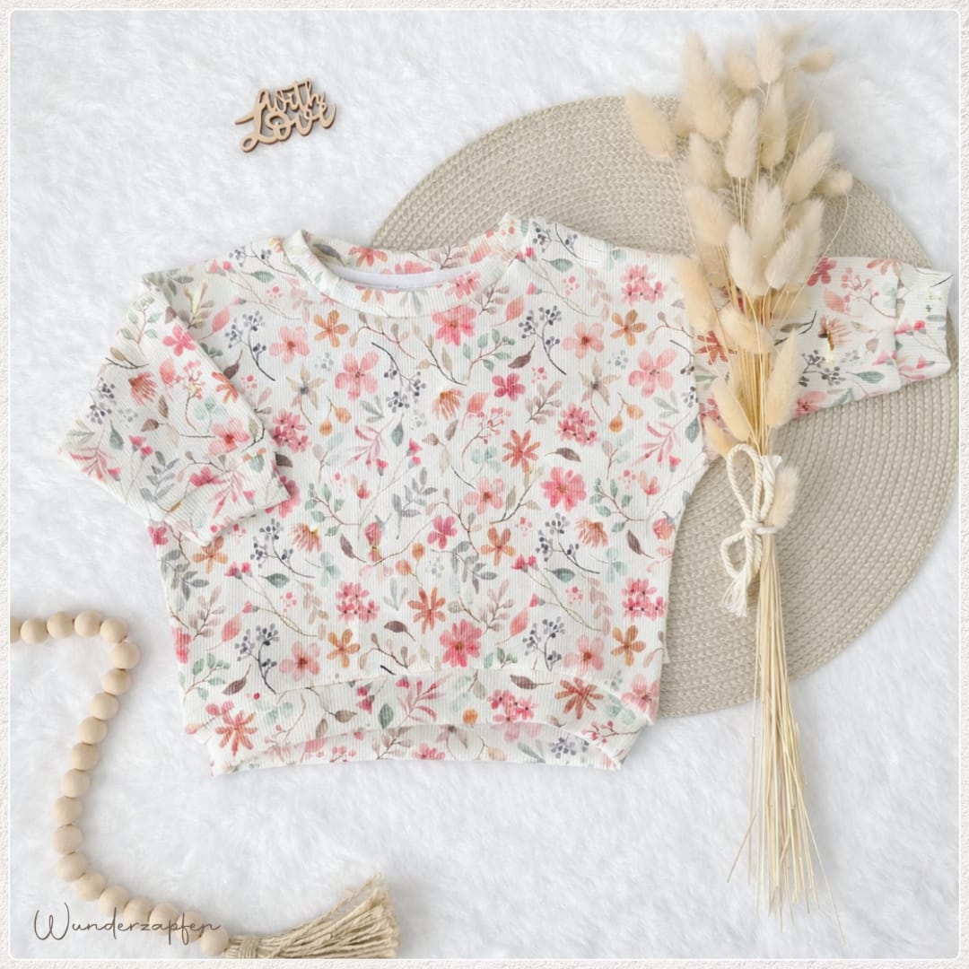 Oversized Sweater *Blumenwiese* - Wunderzapfen - 