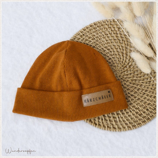 Mütze Feinripp *Härzchäfer Orangebraun* - Wunderzapfen - 