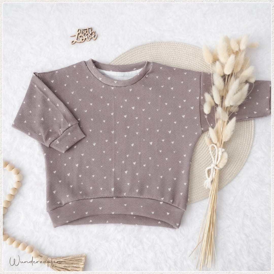 Oversized Sweater *Herz dunkel* - Wunderzapfen - 