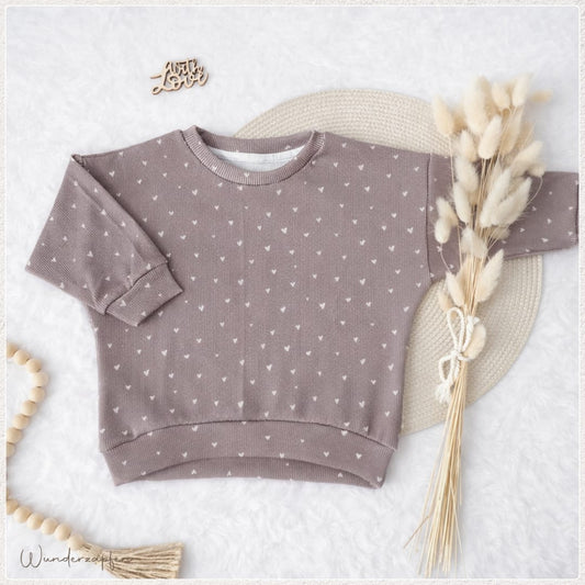Oversized Sweater *Herz dunkel* - Wunderzapfen - 