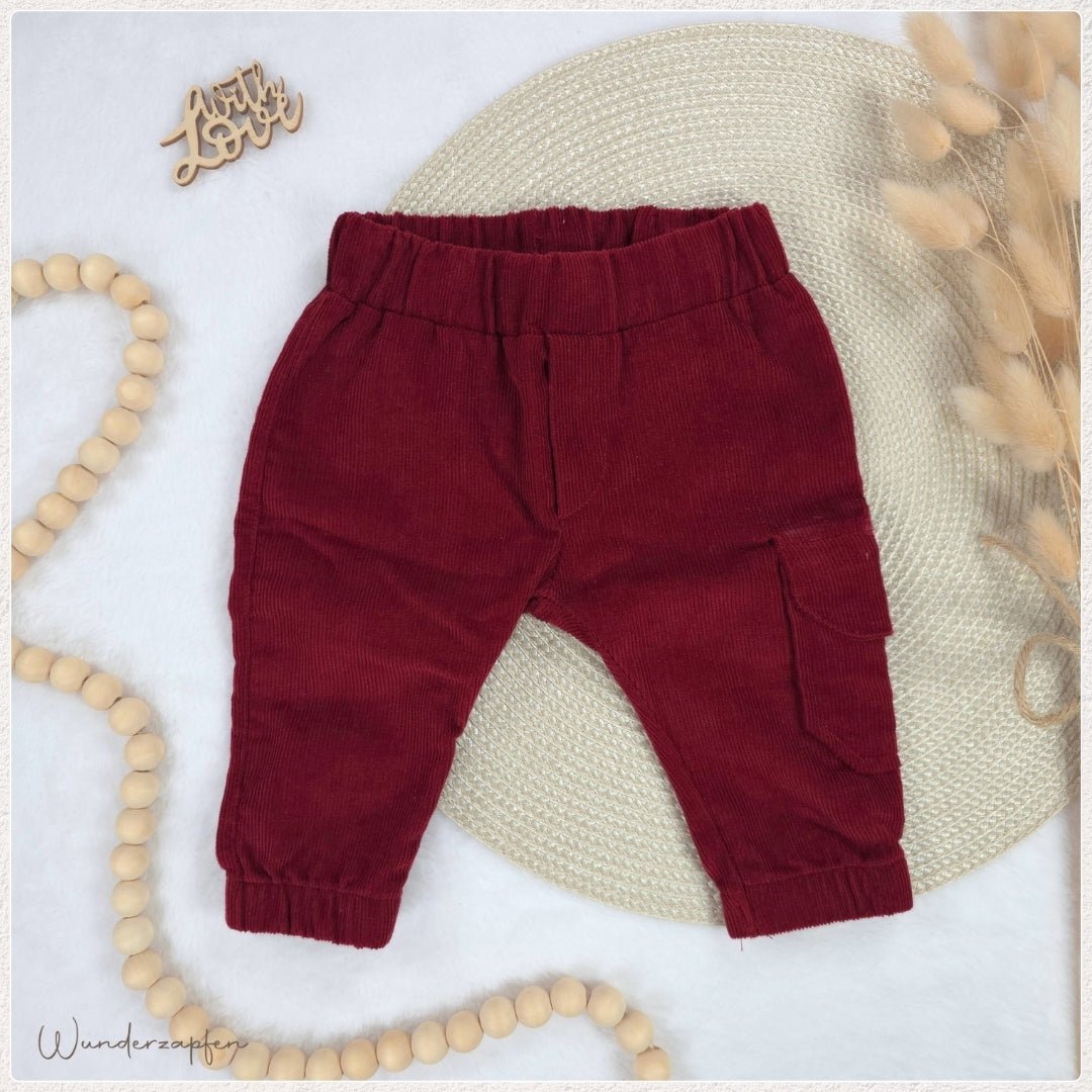 Baggy Boy *Cord bordeaux* Gr. 62 - Wunderzapfen - 