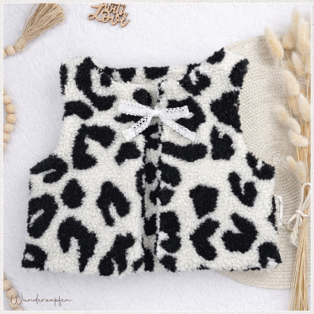 Teddy - Weste *Leo schwarzweiss* - Wunderzapfen - 