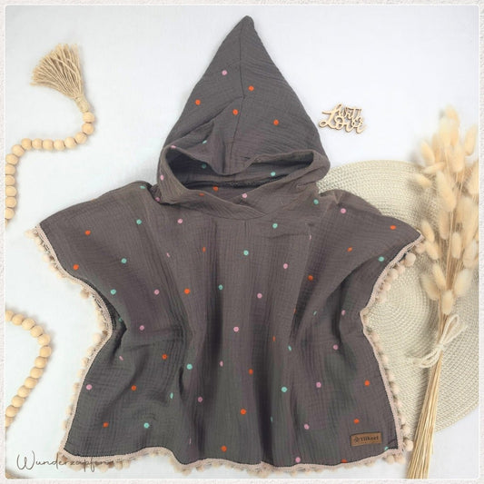 Badeponcho *Pünktchen* Gr. 50/56 - Wunderzapfen - 