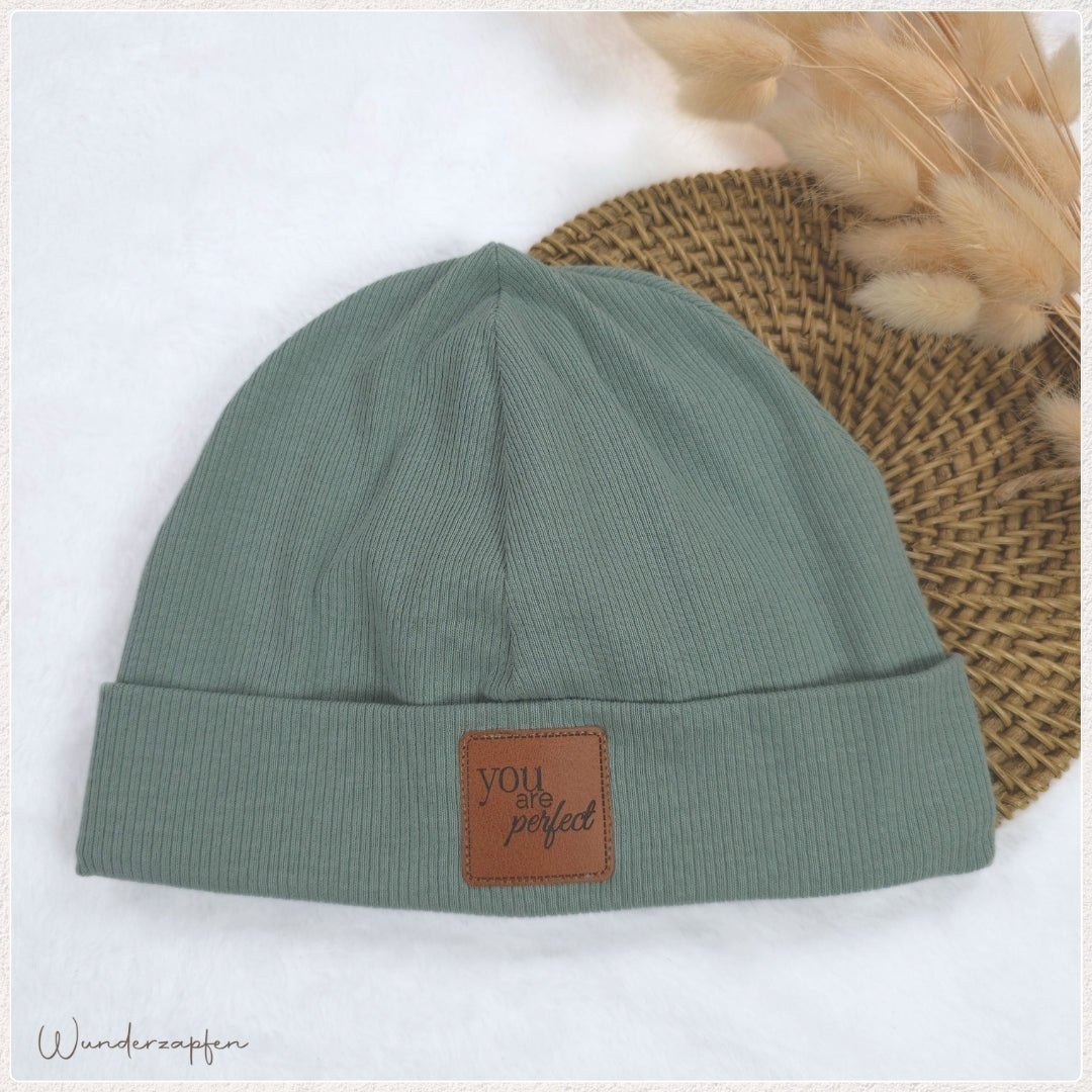 Mütze Feinripp *Salbei* - Wunderzapfen - 