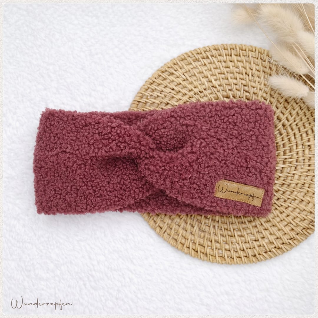 Teddystirnband *Bordeaux* - Wunderzapfen - Stirnband